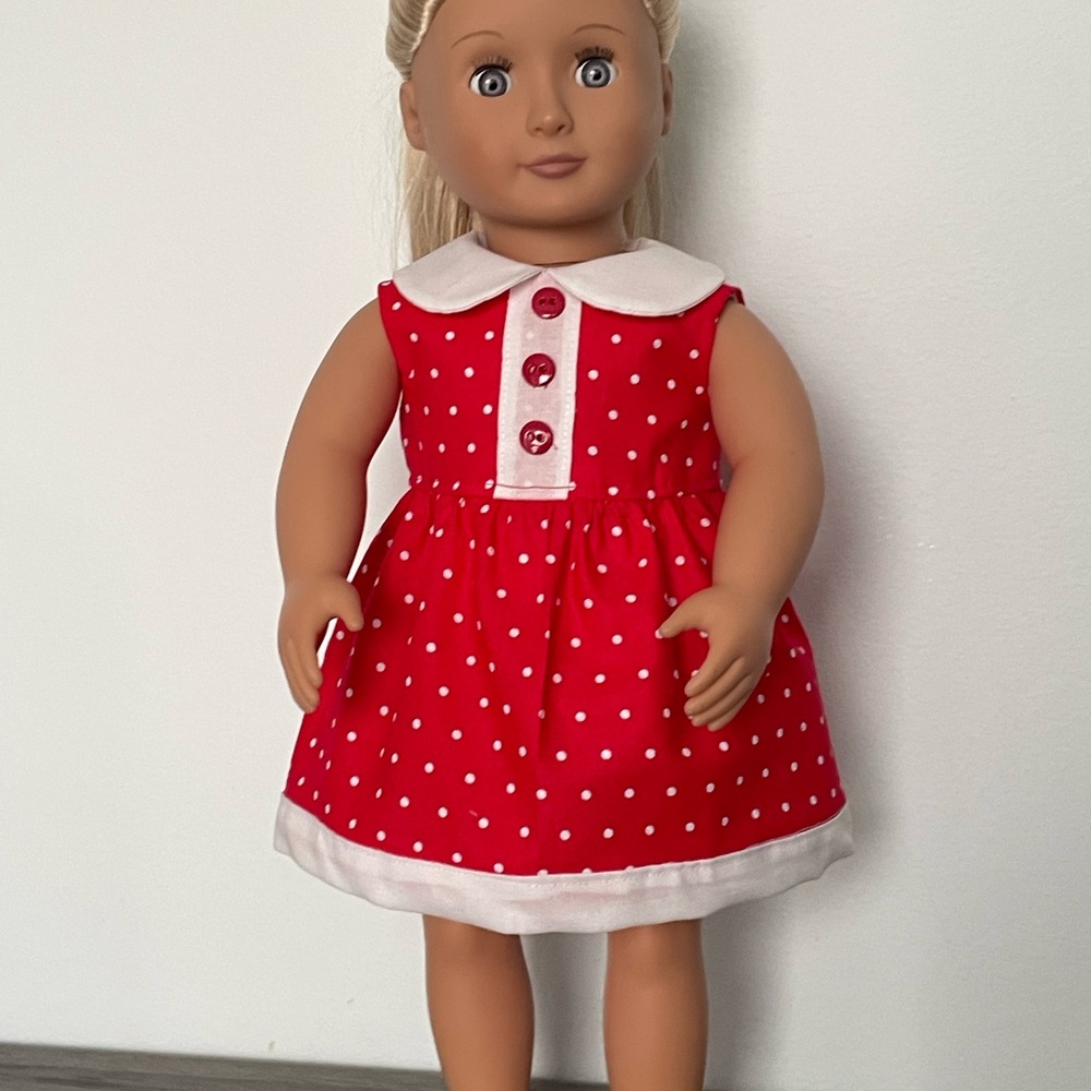 Red Polka Dot Doll Dress